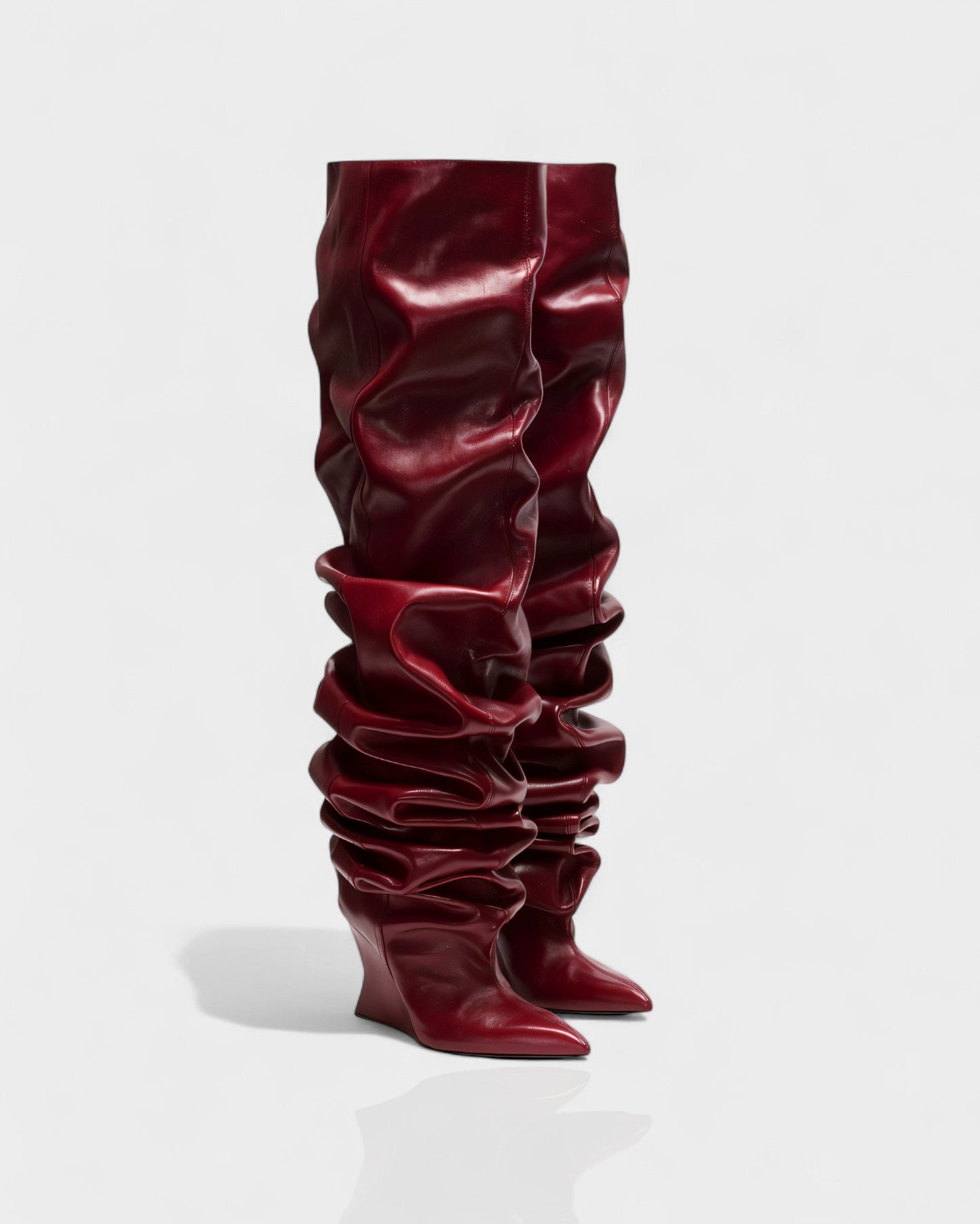 ELOURA Slouch Knee-High Wedge Heel Boots