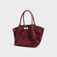 EVANNA Faux Suede Leather Shoulder Tote Bag