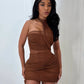 SONIA Draped Mesh Mini Dress