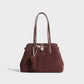 ORLINA Faux Suede Tote with Top Turn-Lock