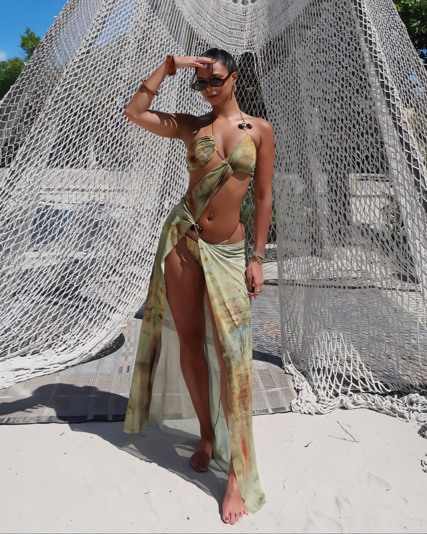 PIPER Asymmetric Cut Out Maxi Dress