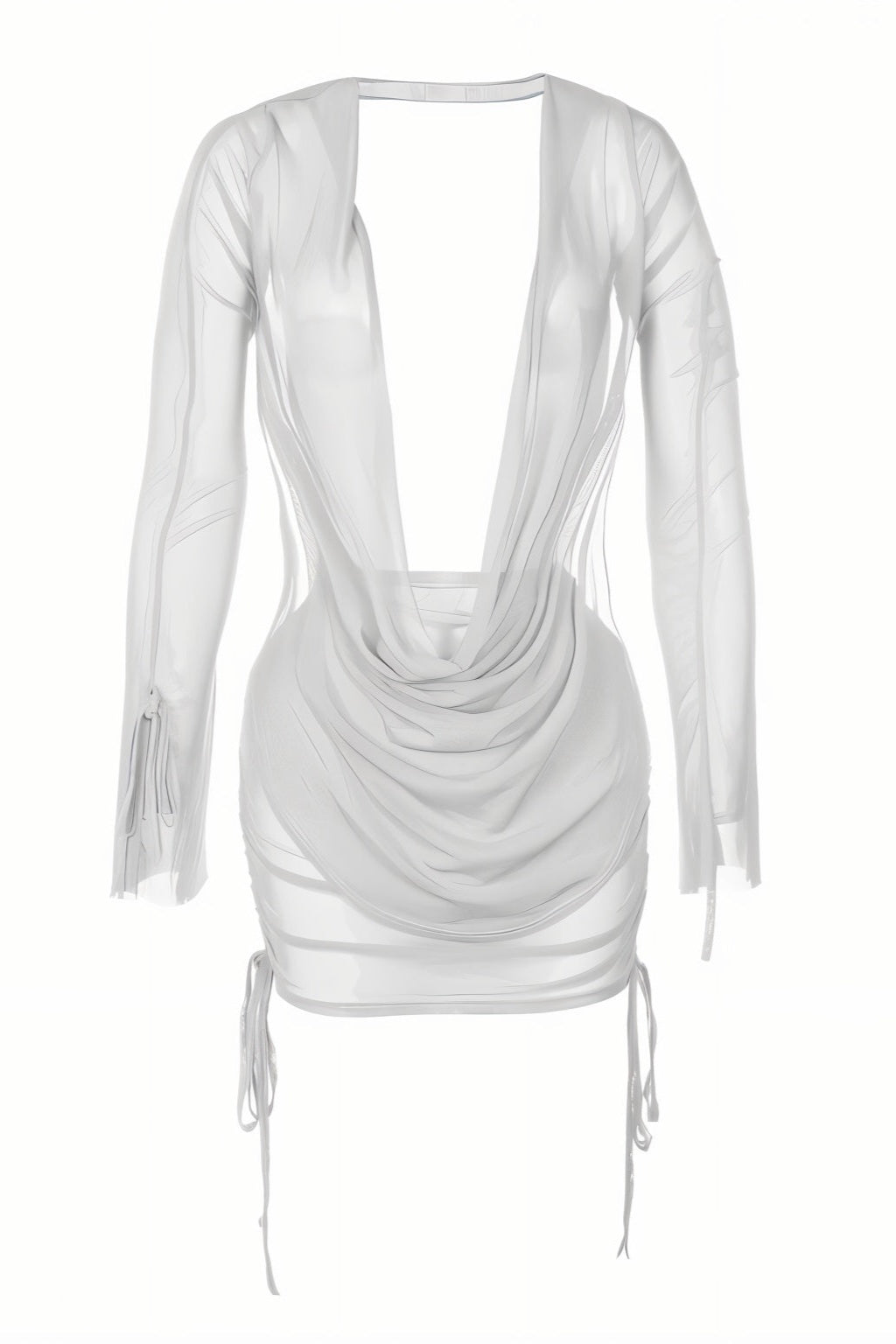 VALERIA Tie-up Mesh Gauze Pleated Skirt Set