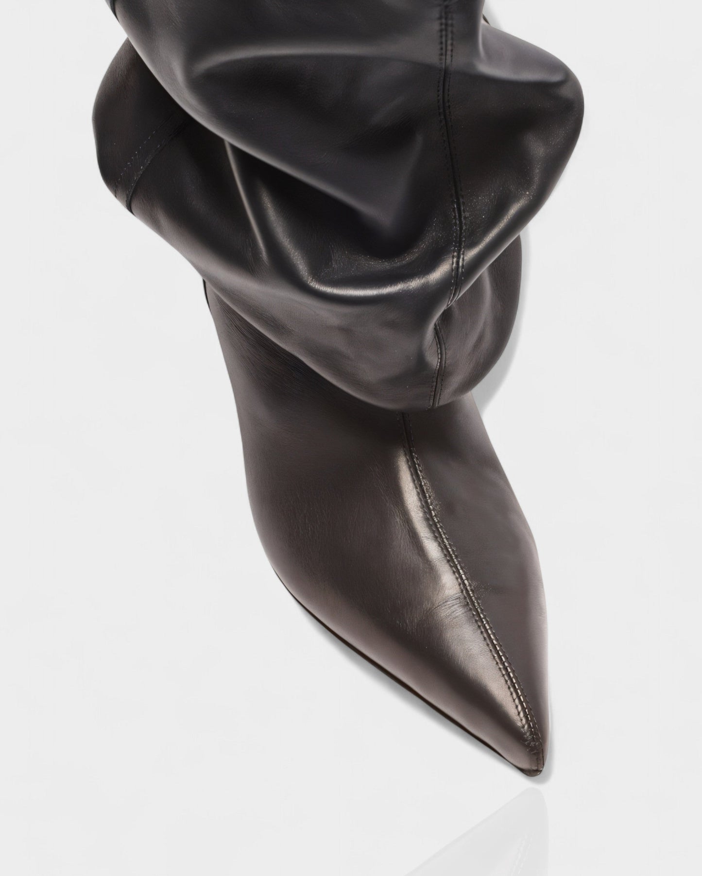 IRELLE Slouchy Faux Leather Pointed Wedge Heel Boots