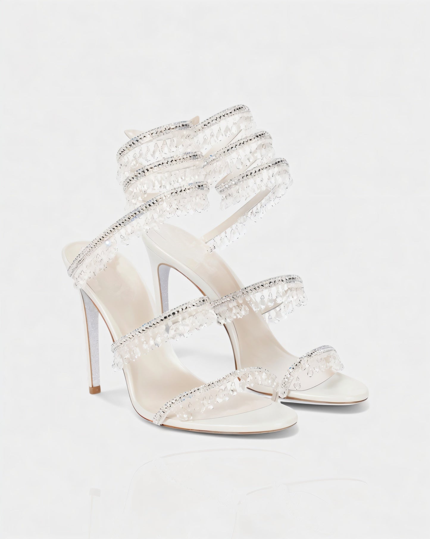 ALYRA Rhinestone Tassel Ankle-Wrap High Heels