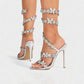 VALENA Crystal Embellished Butterfly & Floral Strappy High Heels