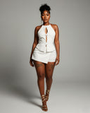 DIANA Halter Top and Pleated Skirt Set