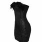FERA Feather Trim Sequin Mini Dress