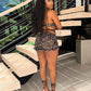 NYLA Leopard Velvet Ruffle Romper