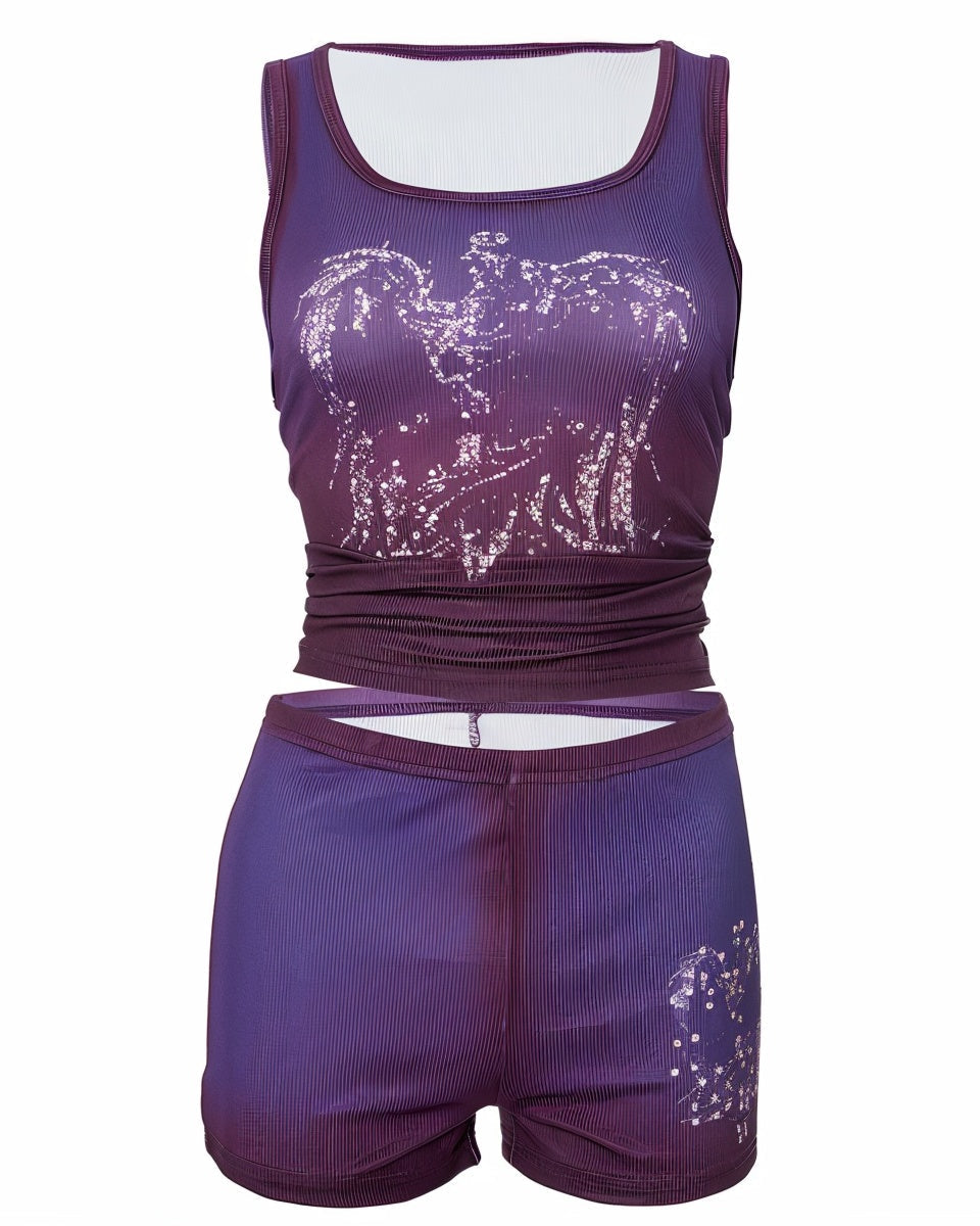 REYA Diamond Design Top and Shorts Set