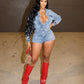 SHANTE Denim Romper