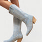 ALIANA Embroidered Denim Cowboy Boots