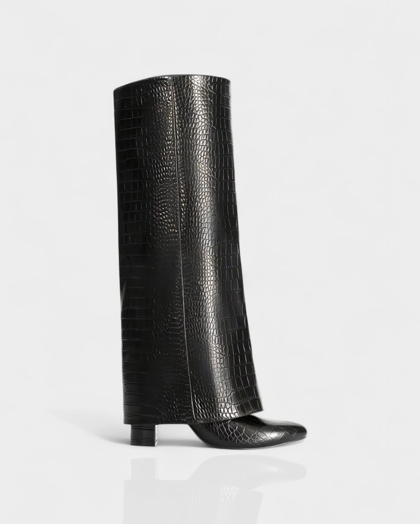 MAISY Straight Faux Crocodile Boots