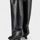 HELIRA Peep Toe Wedge Knee High Boots