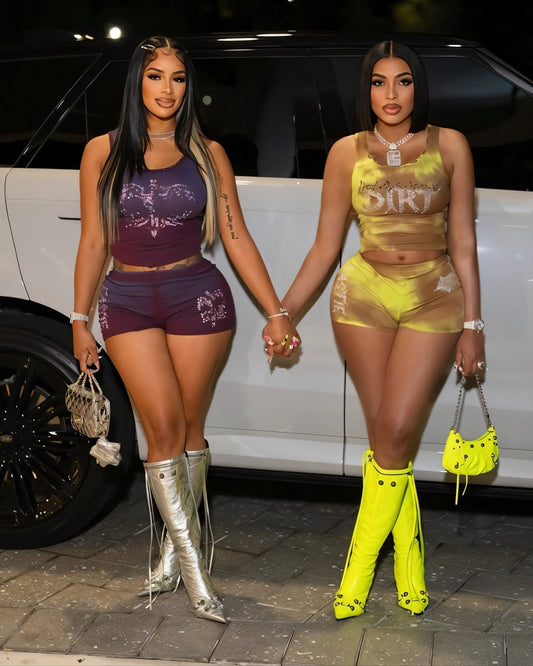 REYA Diamond Design Top and Shorts Set