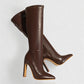 CHARLIE Faux Leather Knee-High Boots