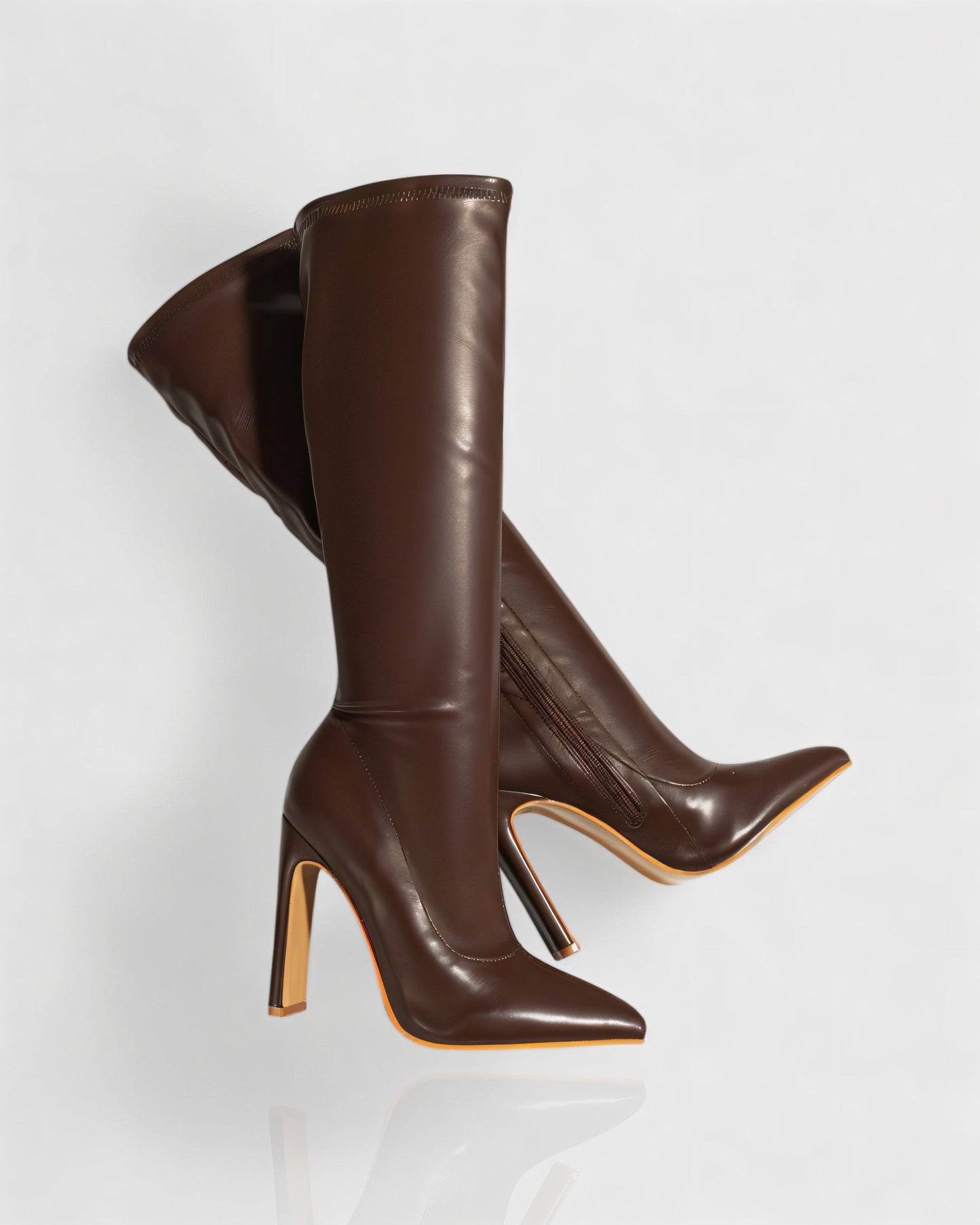 CHARLIE Faux Leather Knee-High Boots