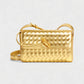 CLEO Mini Woven Gold Lock Accent Shoulder Bag