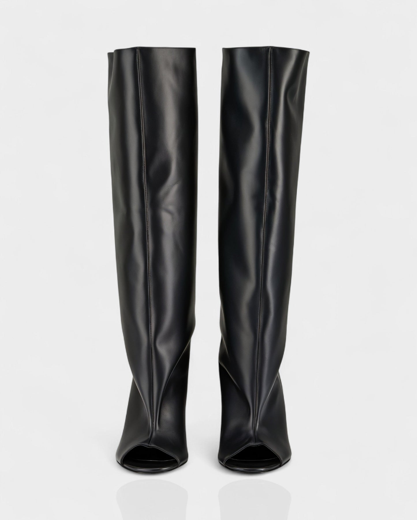 HELIRA Peep Toe Wedge Knee High Boots