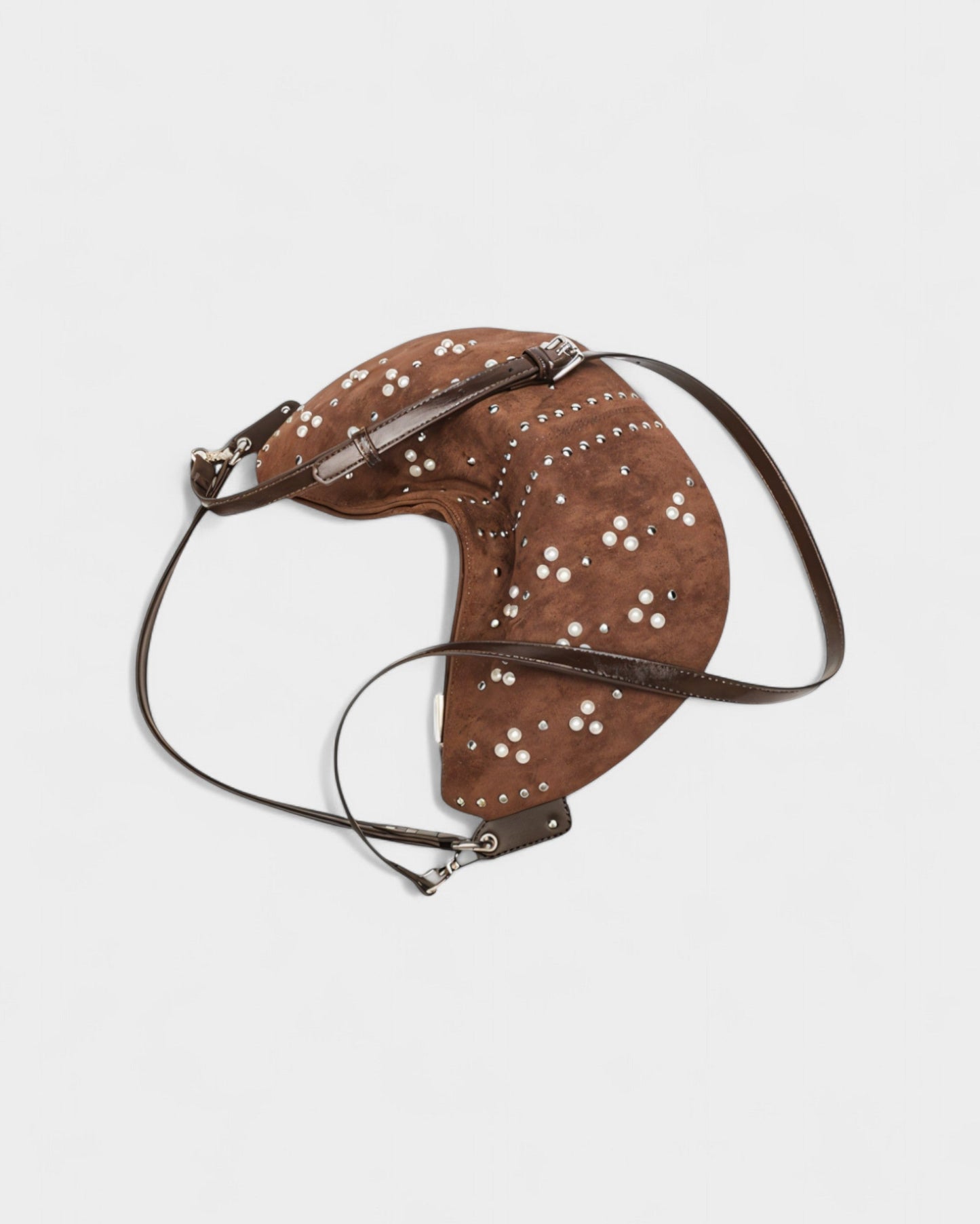 CORINA Studded Suede Shoulder Bag