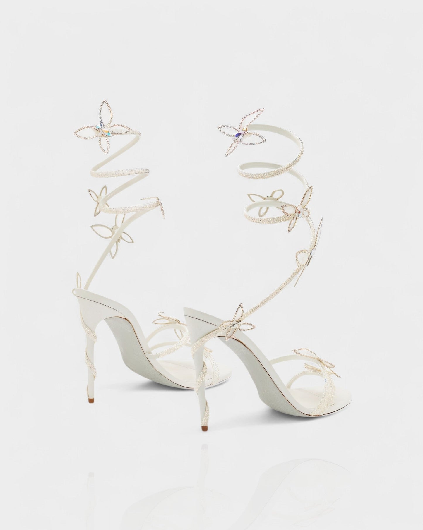 LYNA Crystal Butterfly Spiral High Heels