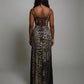 CAITLYN Leopard Print Lace-up Waist Maxi Dress