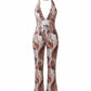 AMETHYST Printed Halter Neck Sleeveless Jumpsuit