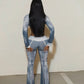 DANIELLE Washed Cropped Top & Flared Pants Set