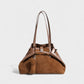 ORLINA Faux Suede Tote with Top Turn-Lock
