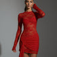 KIANA Lace Drape Mini Dress