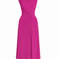 MIREN One-Shoulder Draped High Slit Maxi Dress