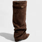 MAISY Slouchy Pointed-Toe Knee-High Boots