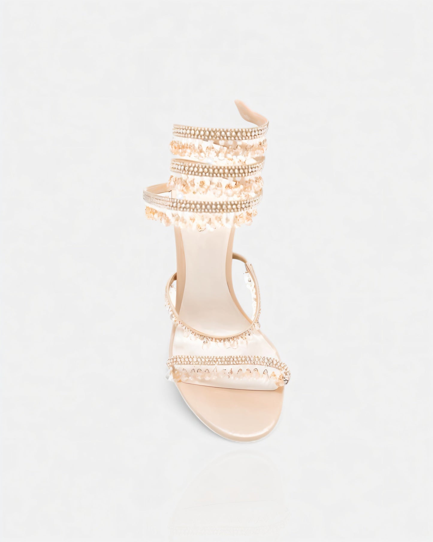 ALYRA Rhinestone Tassel Ankle-Wrap High Heels