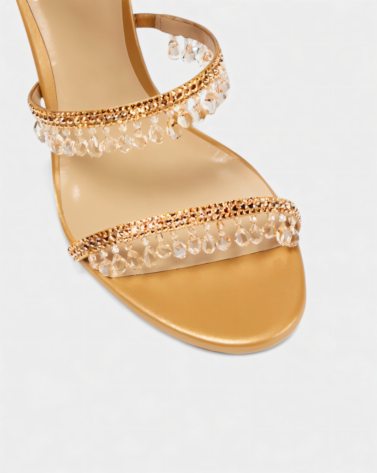 ALYRA Rhinestone Tassel Ankle-Wrap High Heels