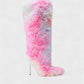 ALBA Multicoloured Faux Fur Boots