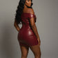 ORIELLE Faux Leather One-Shoulder Mini Dress