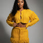 FLORINE Knit Fringe Cardigan & Skirt Set