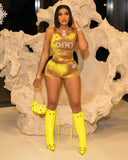 REYA Diamond Design Top and Shorts Set