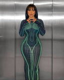 CARLA Backless Slim Round Neck Maxi Dress