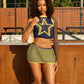 QUINLEY Knitted Star Cropped Top & Mini Skirt Set