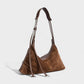 YENNA Faux Suede Dumpling Shoulder Bag