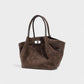 EVANNA Faux Suede Leather Shoulder Tote Bag