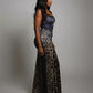 CAITLYN Leopard Print Lace-up Waist Maxi Dress