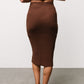 Stormi Ribbed Midi Skirt | Brown