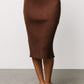 Stormi Ribbed Midi Skirt | Brown