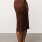 Stormi Ribbed Midi Skirt | Brown