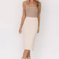 Stormi Ribbed Midi Skirt | Cream