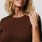 Stormi Ribbed Sweater Top | Brown